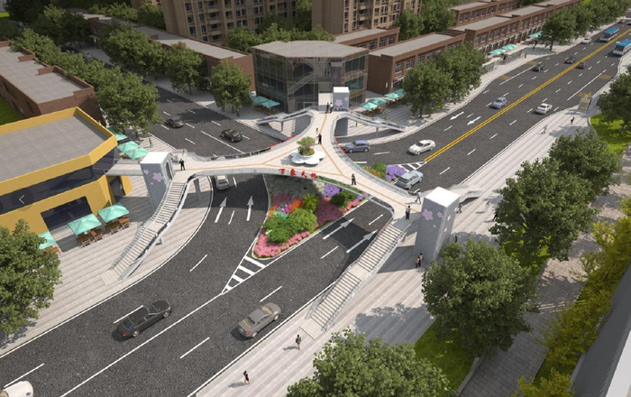 来到九龙坡区,重庆谢家湾学校人行过街天桥建设工程项目1根主桥边支墩