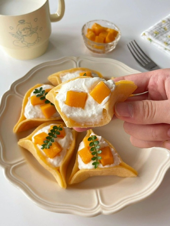 芒果奶油松饼08治愈又美味07 分享一道简单可爱的小甜品98