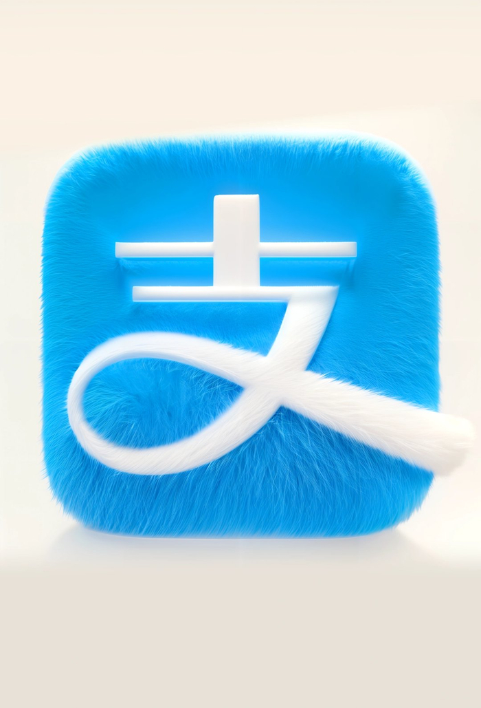 用ai制作了一系列毛茸茸的app图标,包括微信,qq,小红书,京东,支付宝