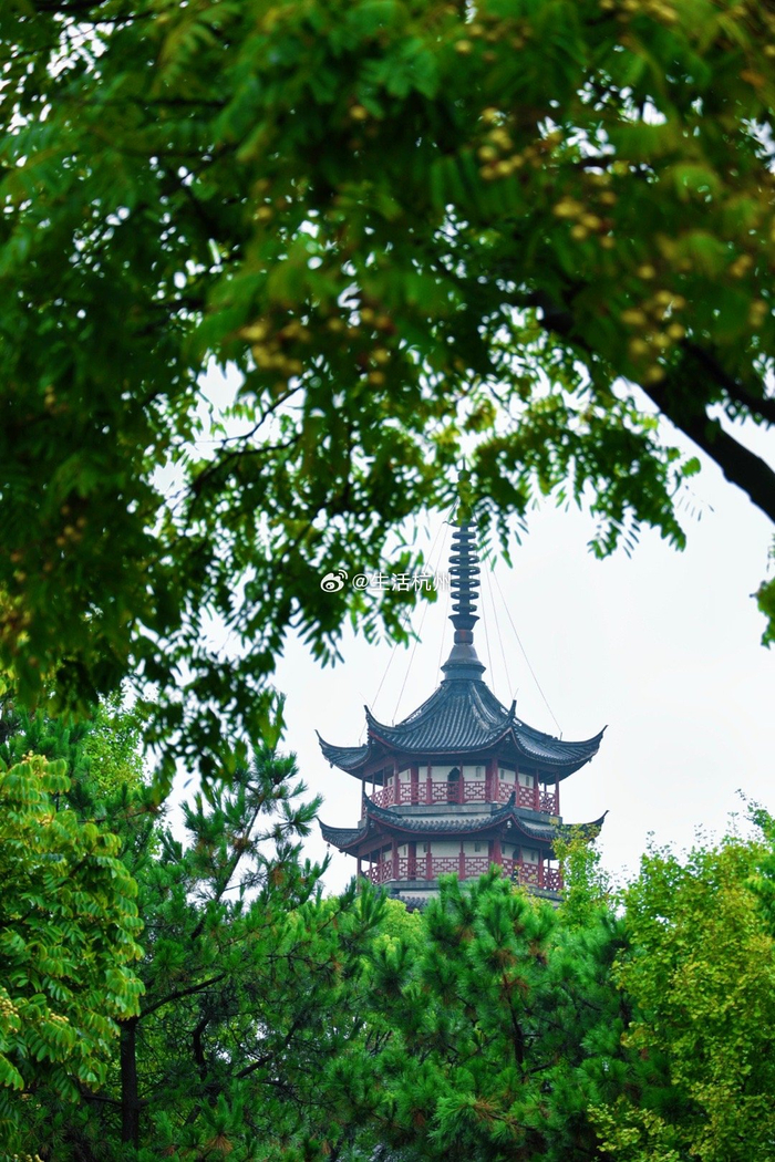 今日份打卡海宁观潮胜地公园占鳌塔