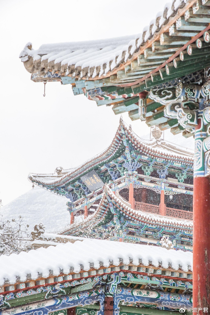2018年兰州五泉山古建筑的雪西北地区的雪景也可以很美