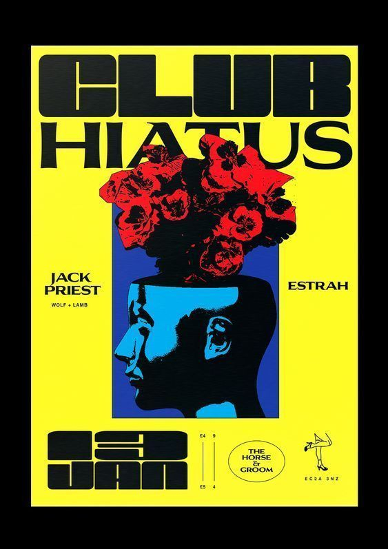 黄黑色调的海报设计作品,采用了鲜明的色彩对比!