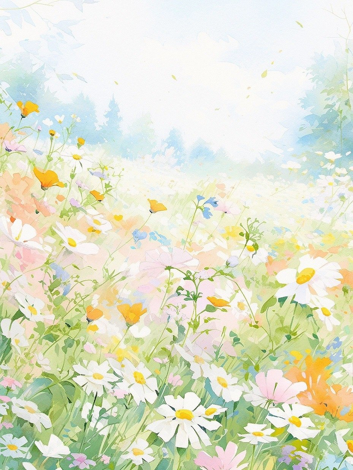 水彩系列鲜花壁纸