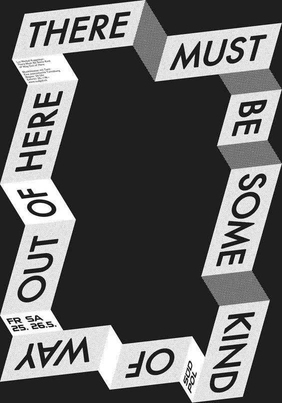 黑白主题文字海报设计创意版式设计