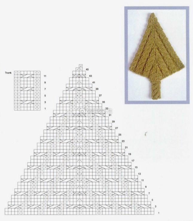 棒针编织叶子图解呈现了多样的叶子形态