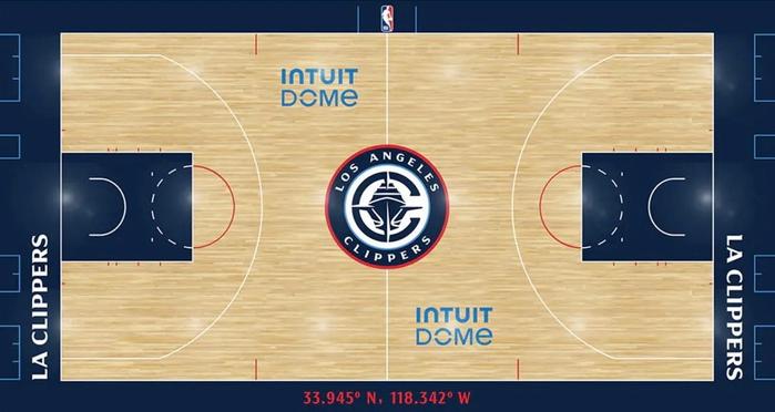 NBA快船队主场地板图片