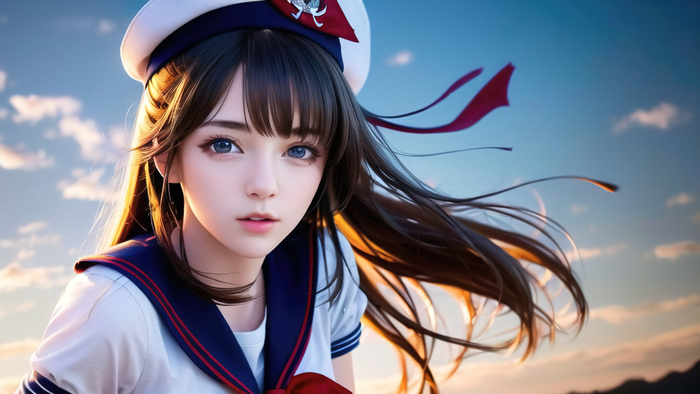 横屏学妹风电脑ai绘画图集动漫二次元穿搭手机高清壁纸