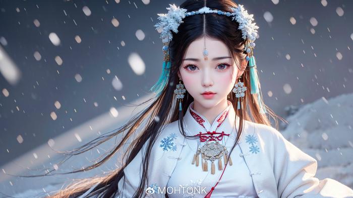 无题雪天美少女古风ai绘画图集动漫卡通二次元手机电脑高清壁纸cg