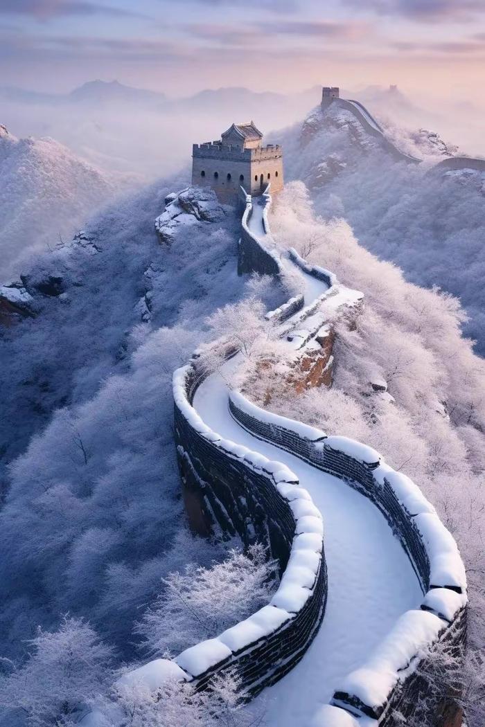 长城雪景,大美江山