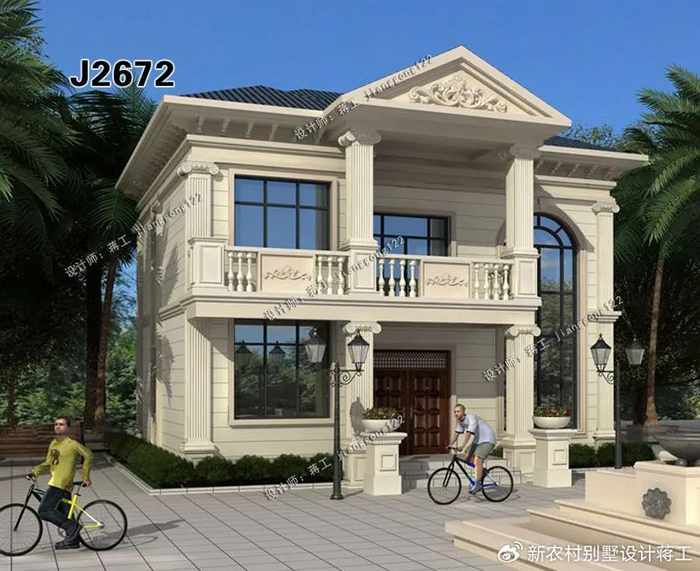 90平宅基地,如何建套实用的小别墅?这3款二层别墅,真的很有品味