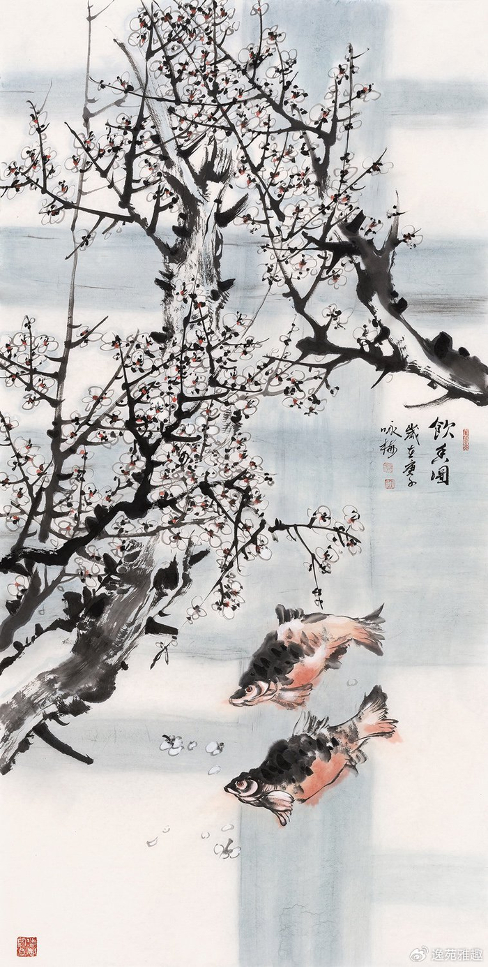 画家张咏梅,梅花精神映画坛,墨笔书写寒梅傲雪