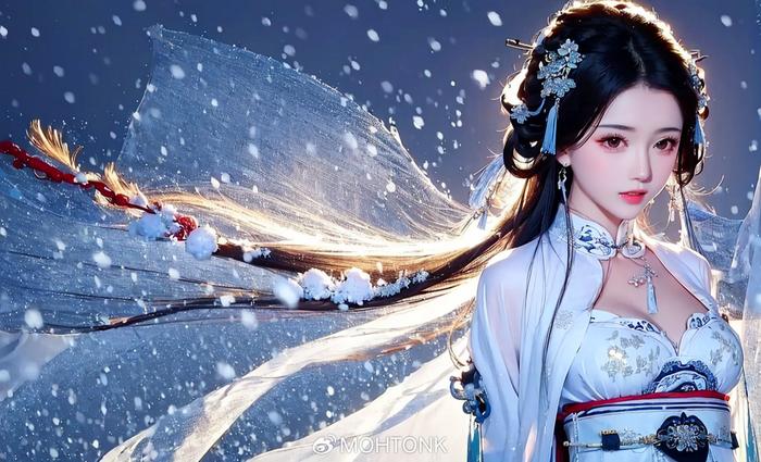 无题雪天美少女古风ai绘画图集动漫卡通二次元手机电脑高清壁纸cg