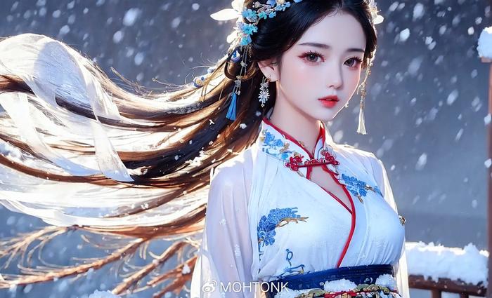 无题雪天美少女古风ai绘画图集动漫卡通二次元手机电脑高清壁纸cg