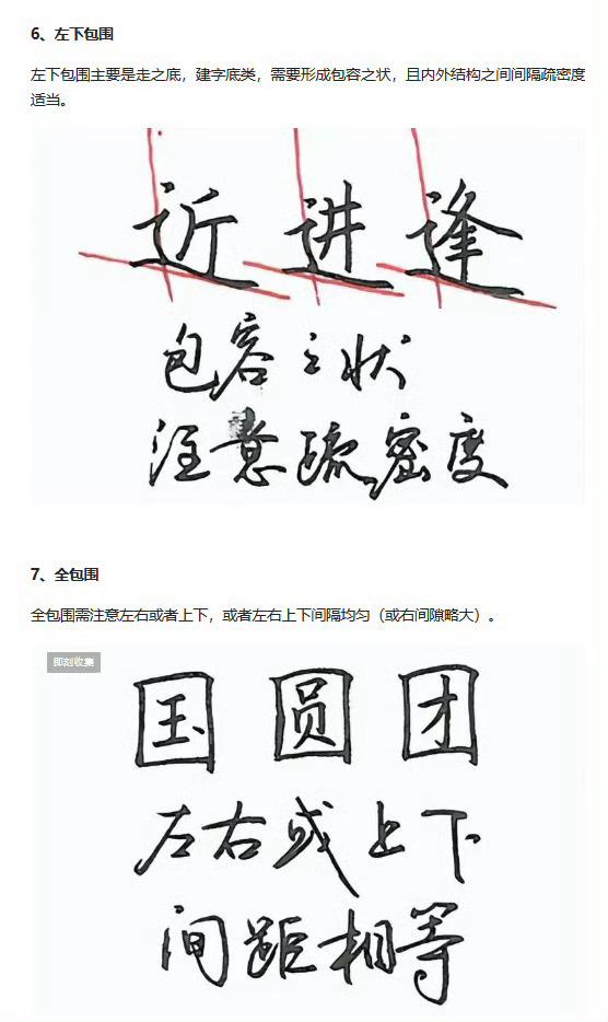 包围结构的字怎么写才好看?