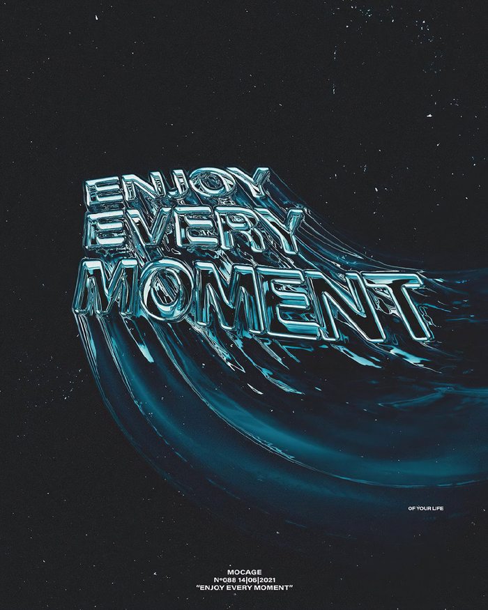 mocage设计工作室的迷幻风文字海报迷幻的色彩搭配