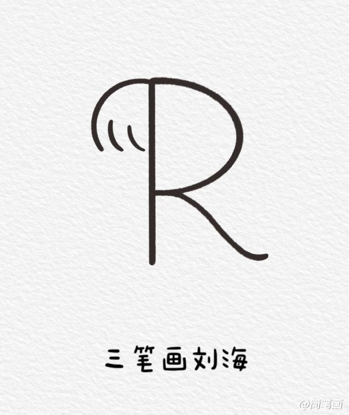 写字母r就能画的小红帽简笔画一看就会