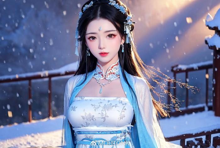 无题雪天美少女古风ai绘画图集动漫卡通二次元手机电脑高清壁纸cg