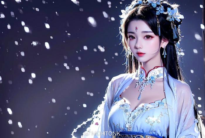 无题雪天美少女古风ai绘画图集动漫卡通二次元手机电脑高清壁纸cg