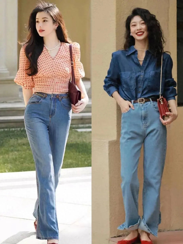 "会打扮"的女人都爱这么穿,t恤,衬衫搭配长裤就够,高级洋气