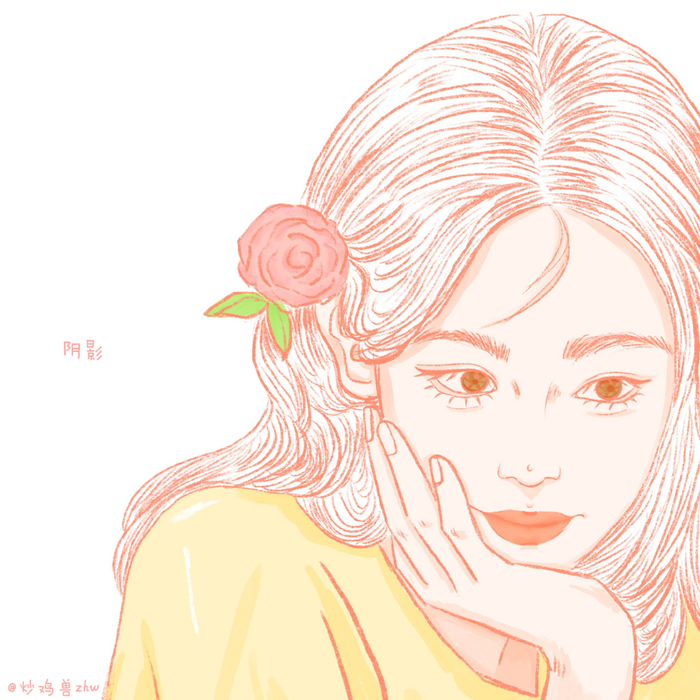 彩色我画的女生低饱和是个美女头像