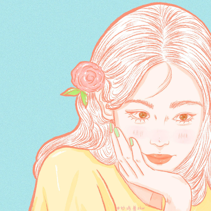 彩色我画的女生低饱和是个美女头像