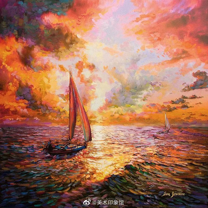 色彩之美,美国画家利昂·德文尼采油画作品欣赏