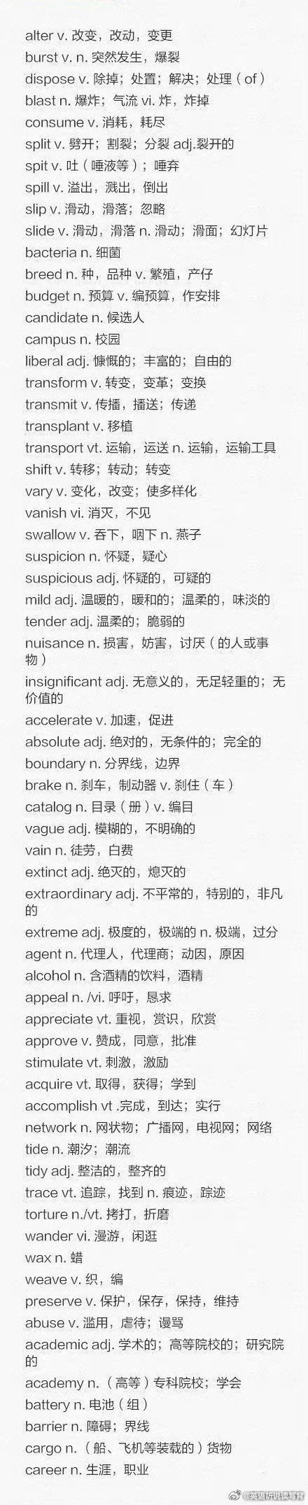 英语四六级高频词汇大汇总