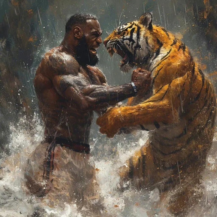 打虎英雄詹姆斯这组图有点霸气啊