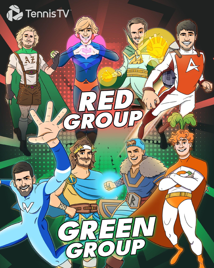 分组绿组德约科维奇辛纳西西帕斯鲁内