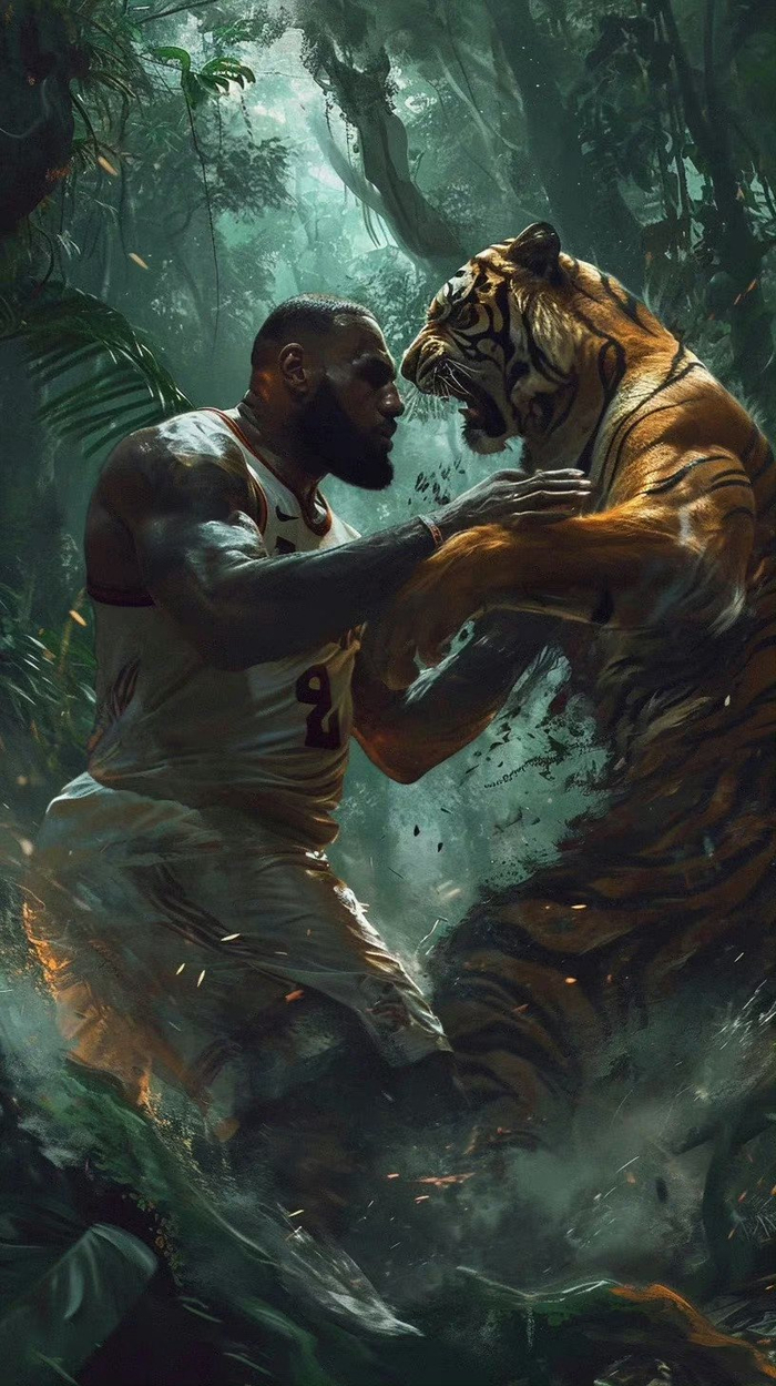 打虎英雄詹姆斯这组图有点霸气啊