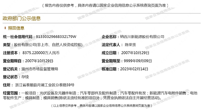纳百川招股书未见政府官网安全警示,保荐机构浙商证券