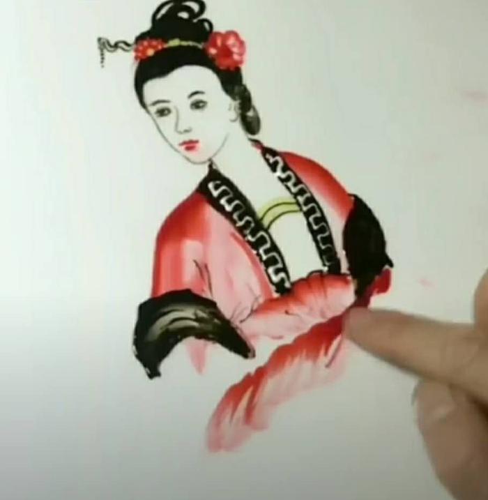 美术生在盘子里画仕女图，果酱画出了水墨风，是吃不起的甜点