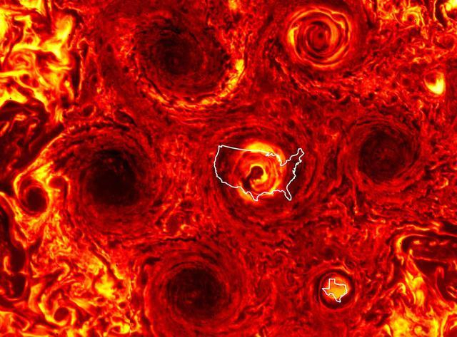木星发现“六眼风暴”，天文学家：风暴面积跟美国一样大