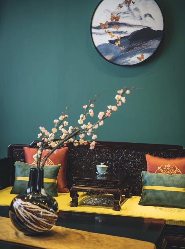 中式家装，赞比亚血檀，西番莲十三件套沙发