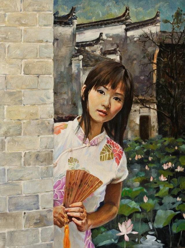 著名写实油画家刘建中人体油画中的美女