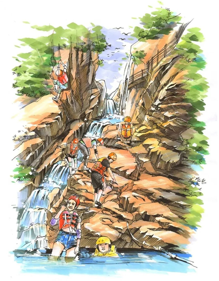 手绘金刀峡  北碚区委宣传部供图