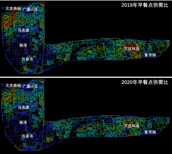 图12，疫情前后早餐点供需比计算