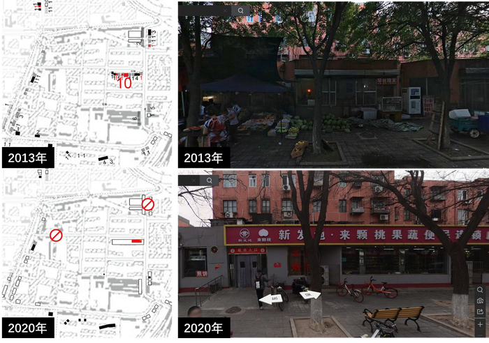 图8，万泉寺南里社区商业2013-2020年的变化。
