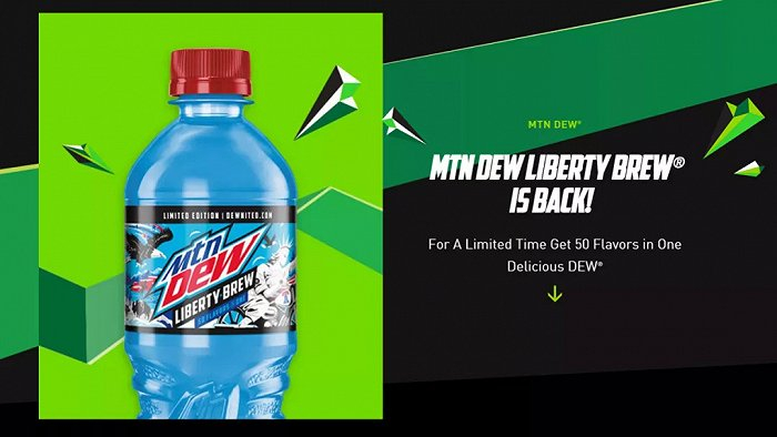 图片来源：mountaindew.com/world/mtn-dew-liberty-brew-is-back/