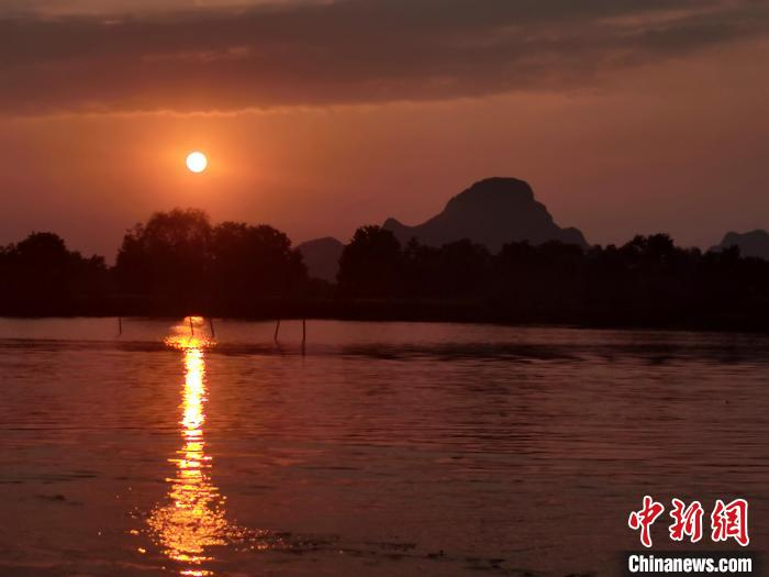 会仙国家湿地公园傍晚景色。　储玮玮 摄