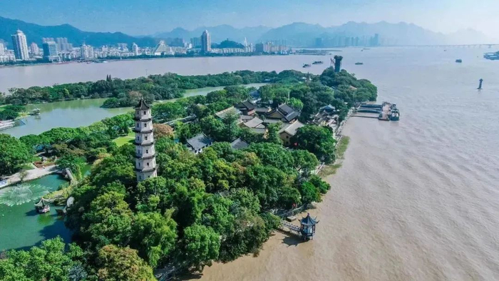 千年诗之岛、世界古航标——江心屿。鹿城区委宣传部供图。