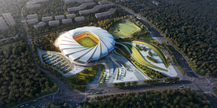 重庆市亚洲杯场馆——重庆龙兴足球场效果图 龙兴公司供图