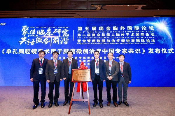 图说：《单孔胸腔镜手术用于肺癌微创治疗中国专家共识》正式发布 主办方供图/下同