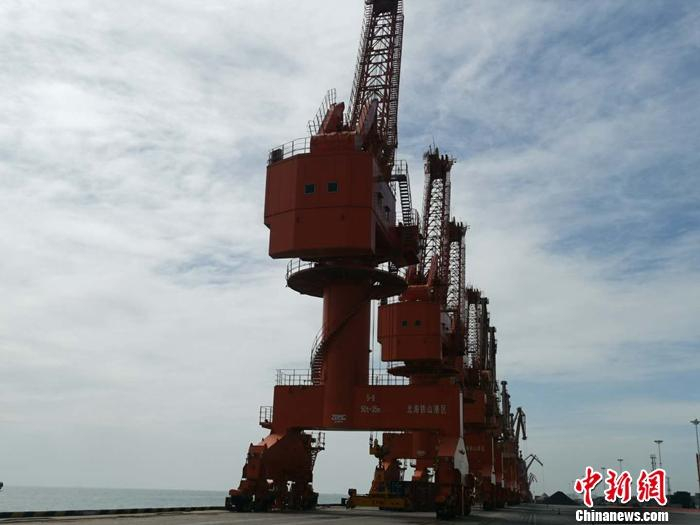 图为铁山港(临海)工业区码头。中新网记者  谢艺观 摄