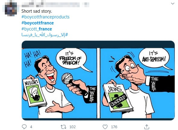 阿拉伯裔用户在社交平台上抗议“言论自由”的“双标”