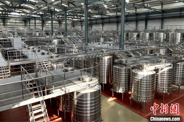 图为西鸽酒庄的酿酒车间，酿酒装备系该酒庄专利作品。　李佩珊 摄