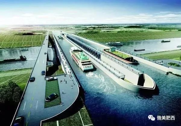 渡槽水桥正面日景效果图