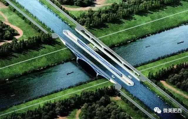 渡槽水桥正面日景效果图