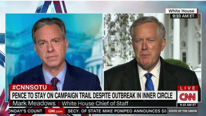 ▲ 梅多斯的言论让CNN主持人塔帕倍（左）一脸困惑茫然。截图自CNN新闻