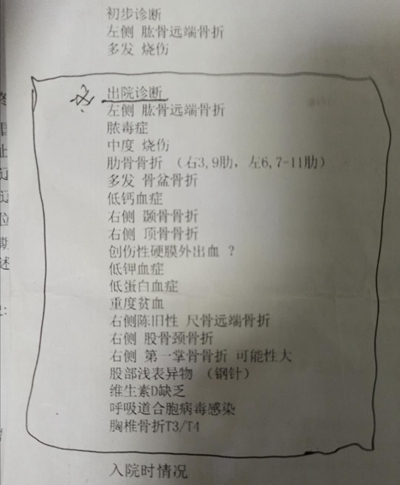     医院诊断报告。受访人供图